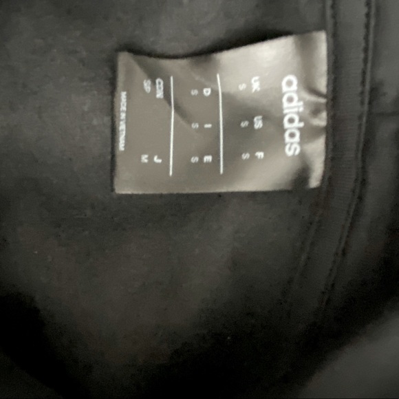 Adidas Black Linear Logo 3- Stripe Pullover Hoodie Unisex - Size Small - Picture 5 of 8